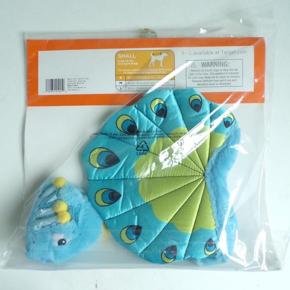 Dog Peacock Halloween Costume Small 5 - 15 lbs - Picture 3 of 3